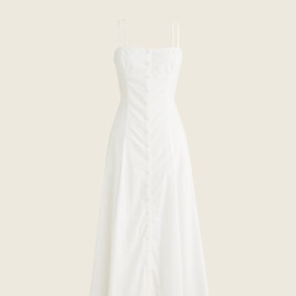 J.Crew White Cotton Strappy Maxi Dress, Size 8T